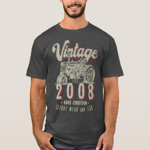 Camiseta Nascer De Aniversário Do Vintage Trator Farmer Em
