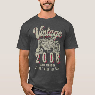 Camiseta Nascer De Aniversário Do Vintage Trator Farmer Em 