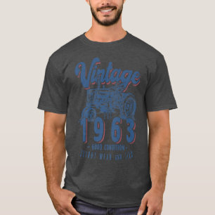 Camiseta Nascer De Aniversário Do Vintage Trator Farmer Em 
