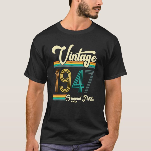 Camiseta Nascer De Aniversário Em 1947 (Frente)