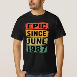 Camiseta Nascer De Aniversário Em Junho De 1987