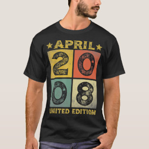 Camiseta Nascer De Aniversário Vintage Em Abril De 2008 Par