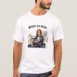Camiseta Nascer De Biker De Hound Basset A Ser Anexado