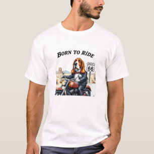 Camiseta Nascer De Biker De Hound Basset A Ser Anexado