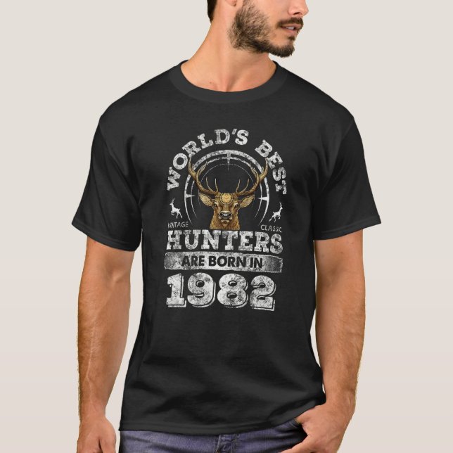 Camiseta nascer De Caçadores De Veados De 40 Anos Em 1982 4 (Frente)