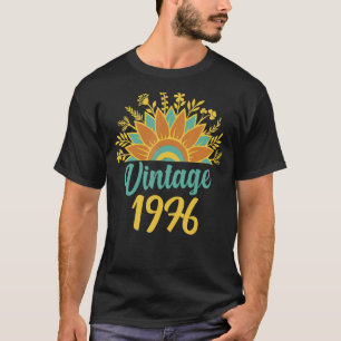 Camiseta nascer de colheita floral de girassol em 1976, ani