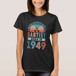 Camiseta Nascer de Dartista em 1949 80 Birthday Darts