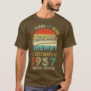 Camiseta Nascer De Dezembro De 1957 65º Aniversário Feito E