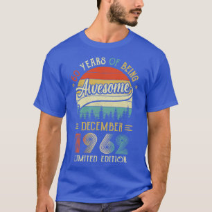 Camiseta Nascer De Dezembro De 1962 60º Aniversário Feito E