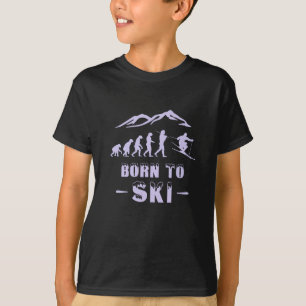 Camiseta Nascer de evolução de esqui legal para neve de e