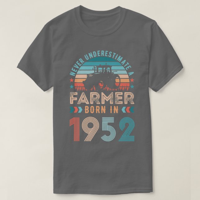 Camiseta Nascer de fazendeiros em 1952 (Frente do Design)