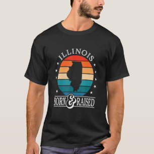 Camiseta Nascer de Illinois nos Estados Unidos e Orgulho de