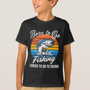 Camiseta Nascer De Ir Pescar O Garoto De Pesca Engraçado Da