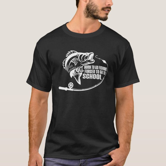 Camiseta Nascer de ir pescar Pescador de Baixo Engraçado (Frente)