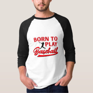 Camiseta Nascer de jogar beisebol, presente engraçado de be