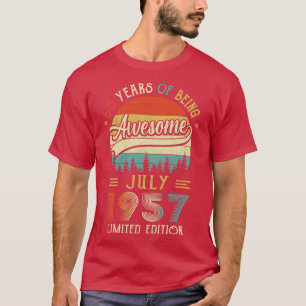 Camiseta Nascer De Julho De 1957 65º Aniversário Feito Em 1