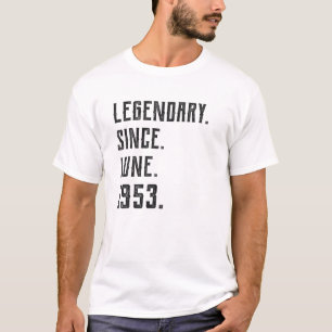 Camiseta Nascer De Junho De 1953 Legendário Desde 1953, 68
