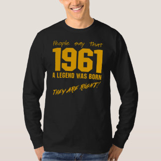 Camiseta Nascer de Legenda 1961 Celebração da Vintage de An