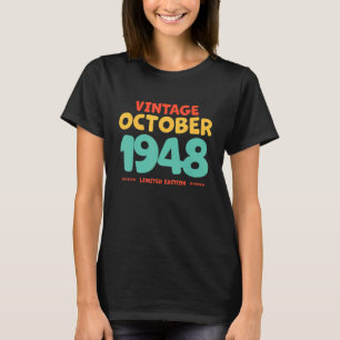 Camiseta Nascer De Legenda De 1948 Outubro Em Outubro De 19