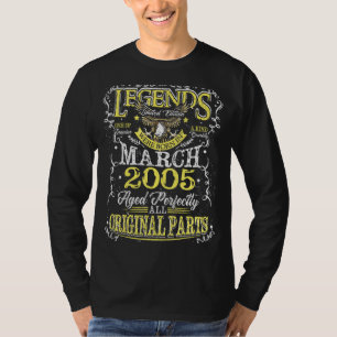 Camiseta Nascer De Legenda Em Março De 2005 18 Anos 18 Anos