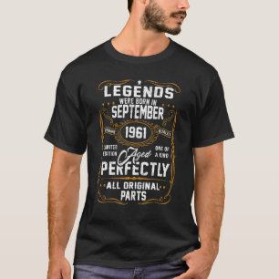 Camiseta nascer De Legendas De 61 Anos De Aniversário De 61