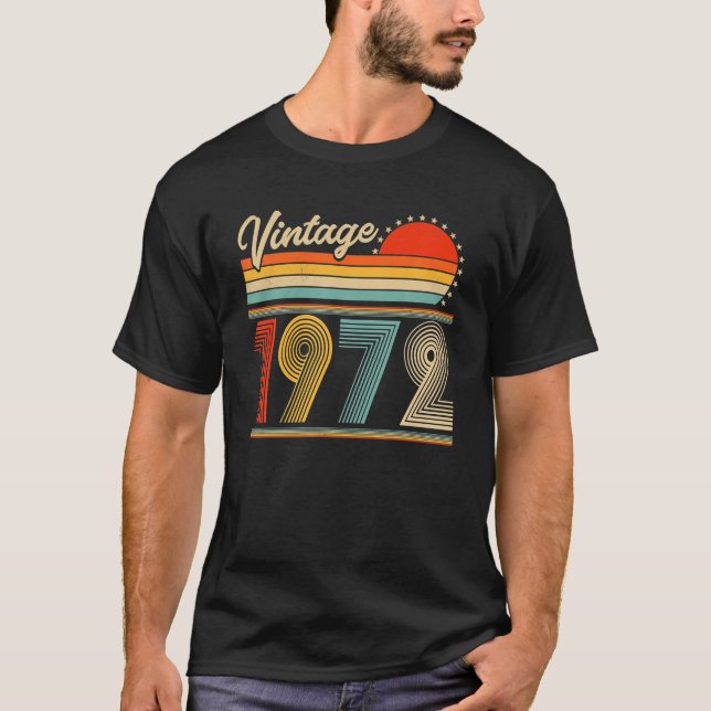 Camiseta nascer De Legendas De Presente Com 50 Anos Em 1972 (Frente)