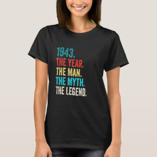 Camiseta Nascer De Legendas Em 1943 Homem 79 Anos 79