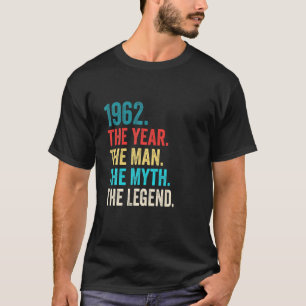 Camiseta Nascer De Legendas Em 1962 Homem 60 Anos 60