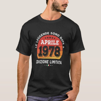 Camiseta Nascer De Legendas Em Abril De 1978 44 Aniversário