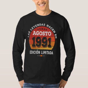 Camiseta Nascer De Legendas Em Agosto De 1991 31º Aniversár