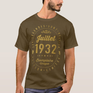 Camiseta Nascer De Legendas Em Julho De 1932 90 Aniversário