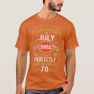Camiseta Nascer De Legendas Em Julho De 1952 70 Aniversário