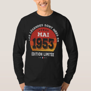 Camiseta Nascer De Legendas Em Maio De 1953 69º Aniversário