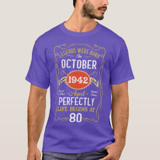 Camiseta Nascer De Legendas Em Outubro De 1942 80 Aniversár