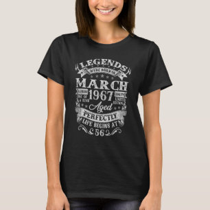 Camiseta nascer de Legendas Vintage de 56 anos março de 196