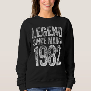 Camiseta Nascer De Março De 40 Anos De Legenda Desde 19