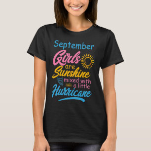 Camiseta Nascer de meninas em setembro, aniversários engra