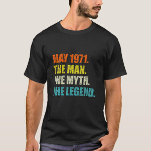 Camiseta Nascer De Mens Maio De 1971 Vintage 50º Aniversá