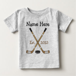 Camiseta Nascer de Nascimento do Bebê de Hockey Personaliz