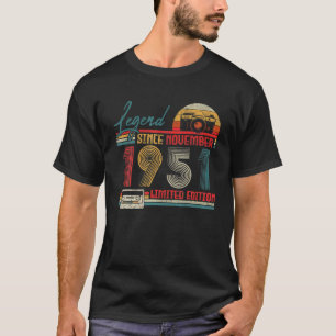 Camiseta Nascer De Novembro De 1951 Legenda Desde Novembro
