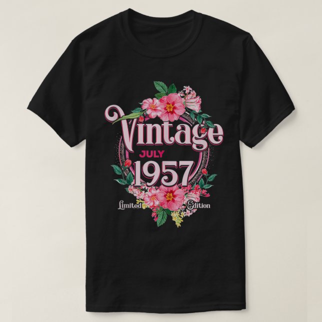 Camiseta Nascer De Presente De Aniversário Das Mulheres Em  (Frente do Design)