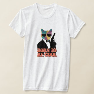 Camiseta Nascer De Ser Um Gato Colorido Legal