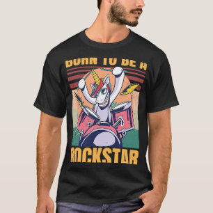 Camiseta Nascer De Ser Um Rockstar Unicorn Music Retro Vint