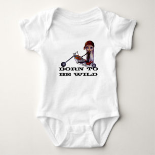 Camiseta Nascer de ser uma moto selvagem Harley Chopper Bab
