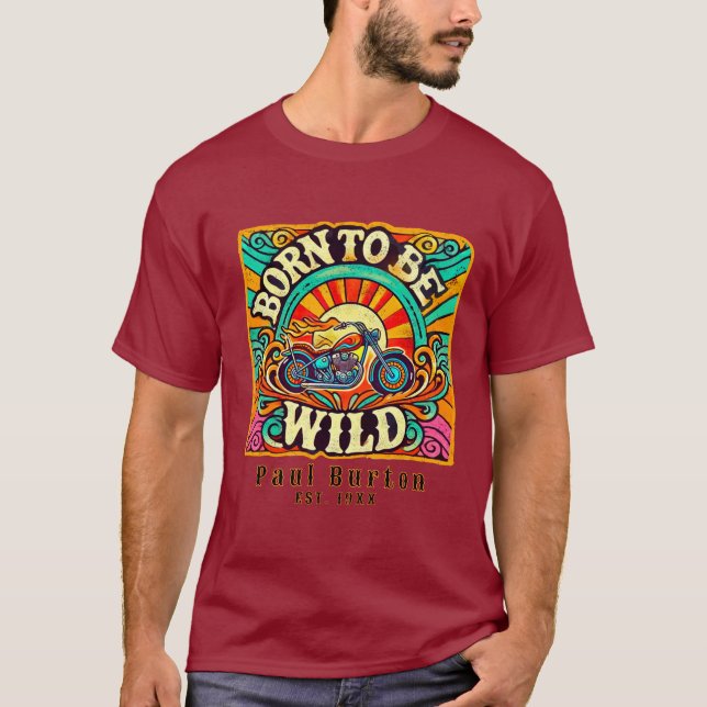 Camiseta Nascer de ser Wild Retro Biker (Frente)