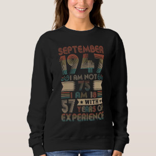 Camiseta Nascer De Setembro De 1947 75º Aniversário Feito E