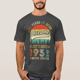 Camiseta Nascer De Setembro De 1952, Aniversário 70 Feito E