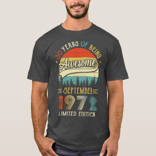 Camiseta Nascer De Setembro De 1972 50º Aniversário Feito E