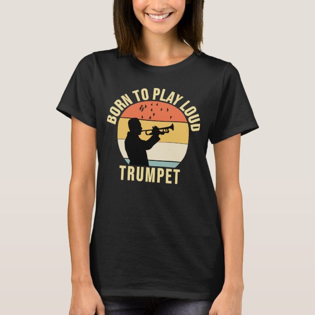 Camiseta Nascer de tocar um som alto com o presente de músi (Frente)