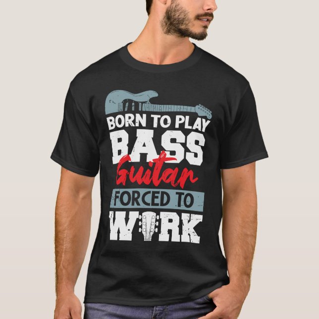 Camiseta Nascer de tocar violão de latão forçado a trabalha (Frente)